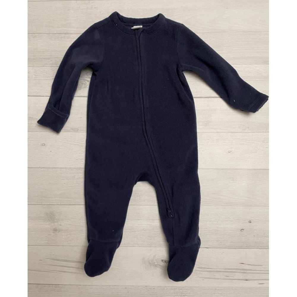 Old navy baby fleece footed sleeper navy blue 3-6 months